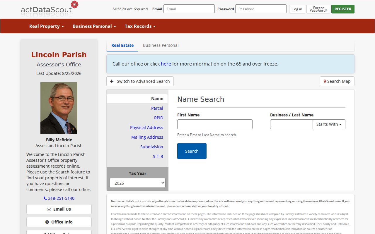 Lincoln Parish assessor property search used for Ruston resident research