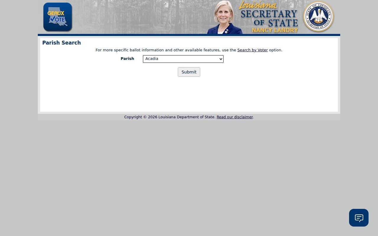 Louisiana parish voter lookup route used when researching Ruston neighbors