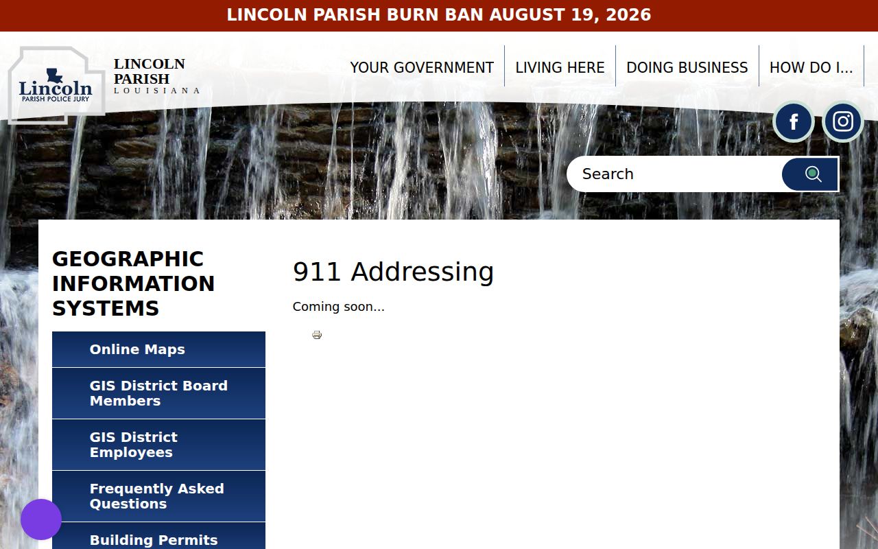 Ruston ZIP code directory and Lincoln Parish 911 addressing page